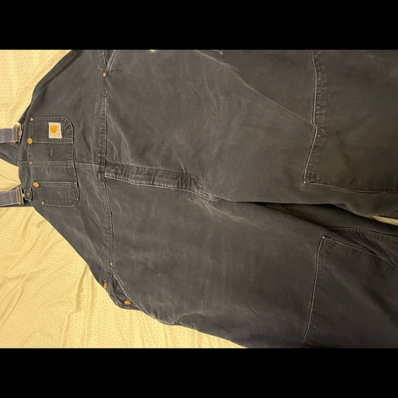 Dark navy blue carhartt overalls. 52x32 size. - Picture 3 of 8